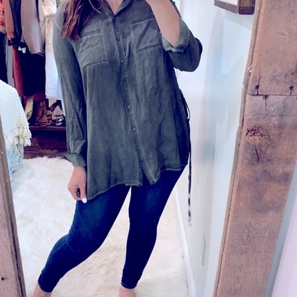 She + Sky green boho top size medium - Picture 2 of 6